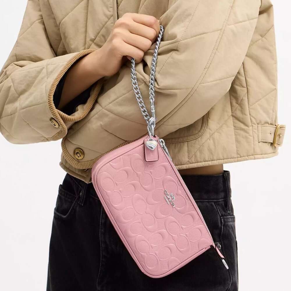 Coach CCZ27 Nolita 19 In Signature Leather With Heart Charm Silver Pink NWT - Picture 3 of 10